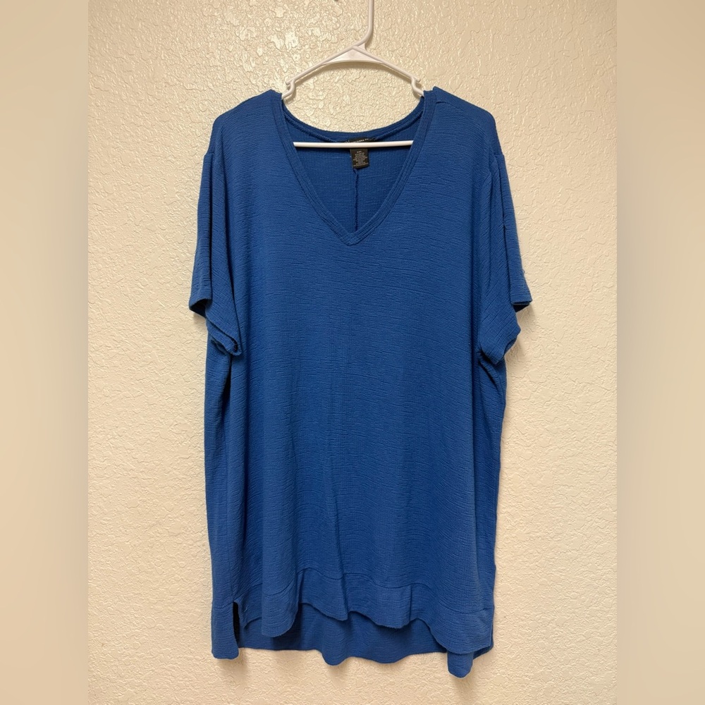 ADRIANNA PAPELL Azure Blue Knit Tunic Top Size XXL
